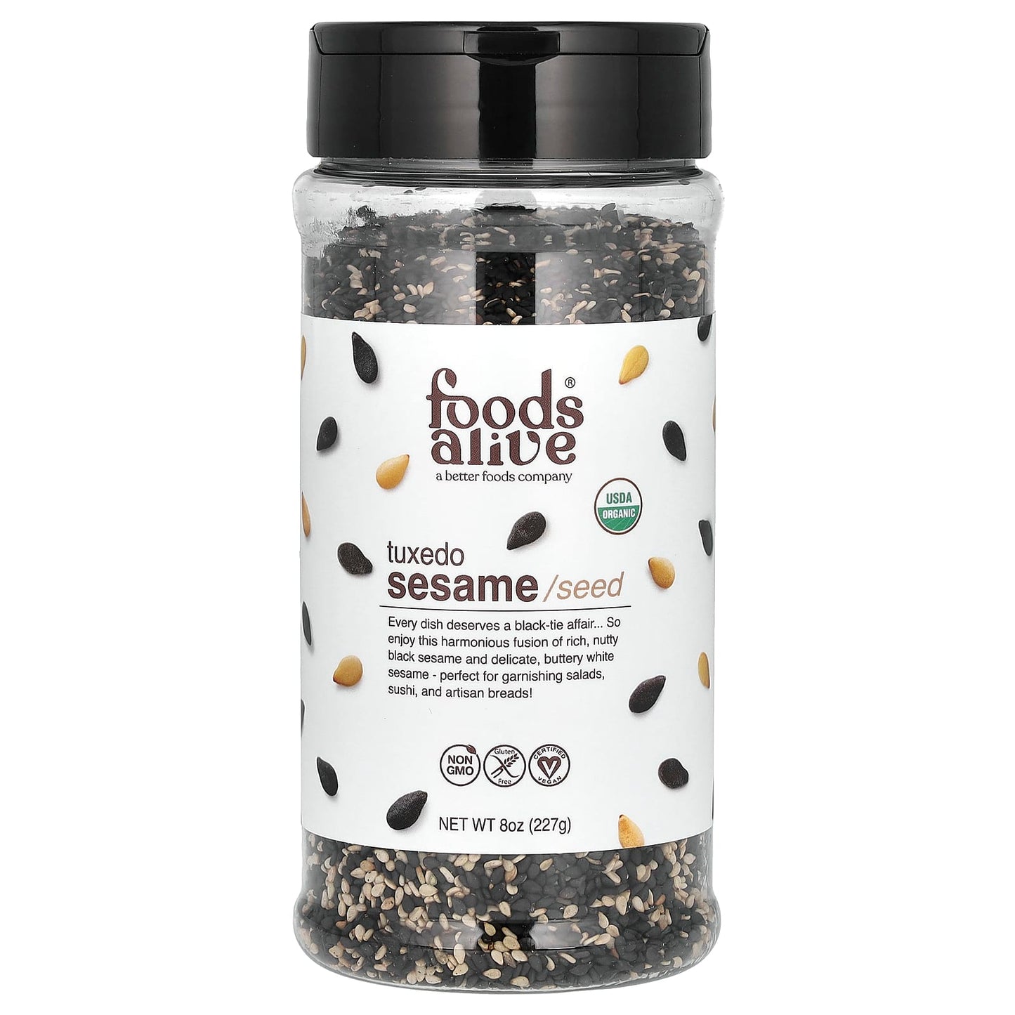 Organic Sesame Seed Blend by Foods Alive, USDA Certified, 8 oz - Image 1