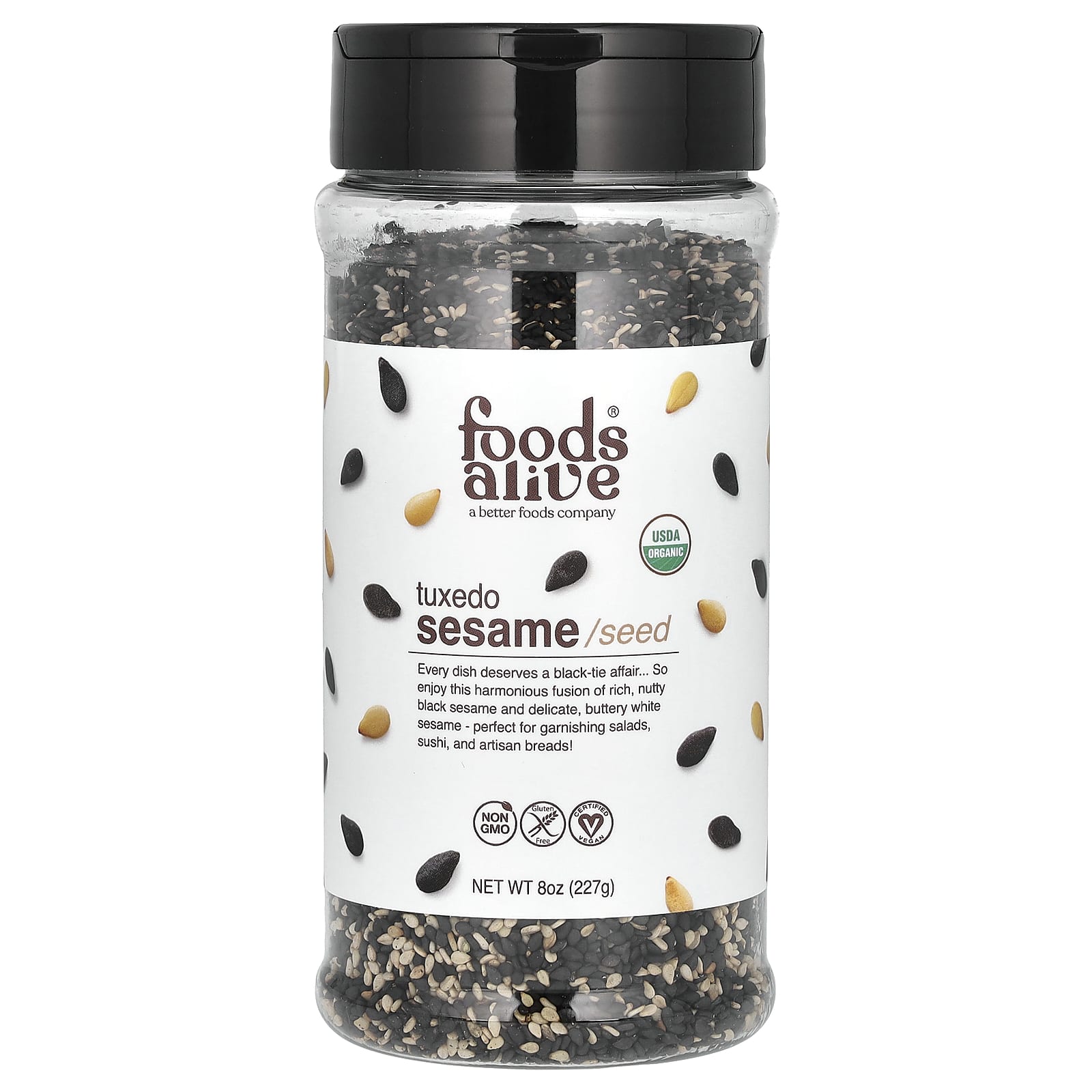 Organic Sesame Seed Blend by Foods Alive, USDA Certified, 8 oz - Image 1