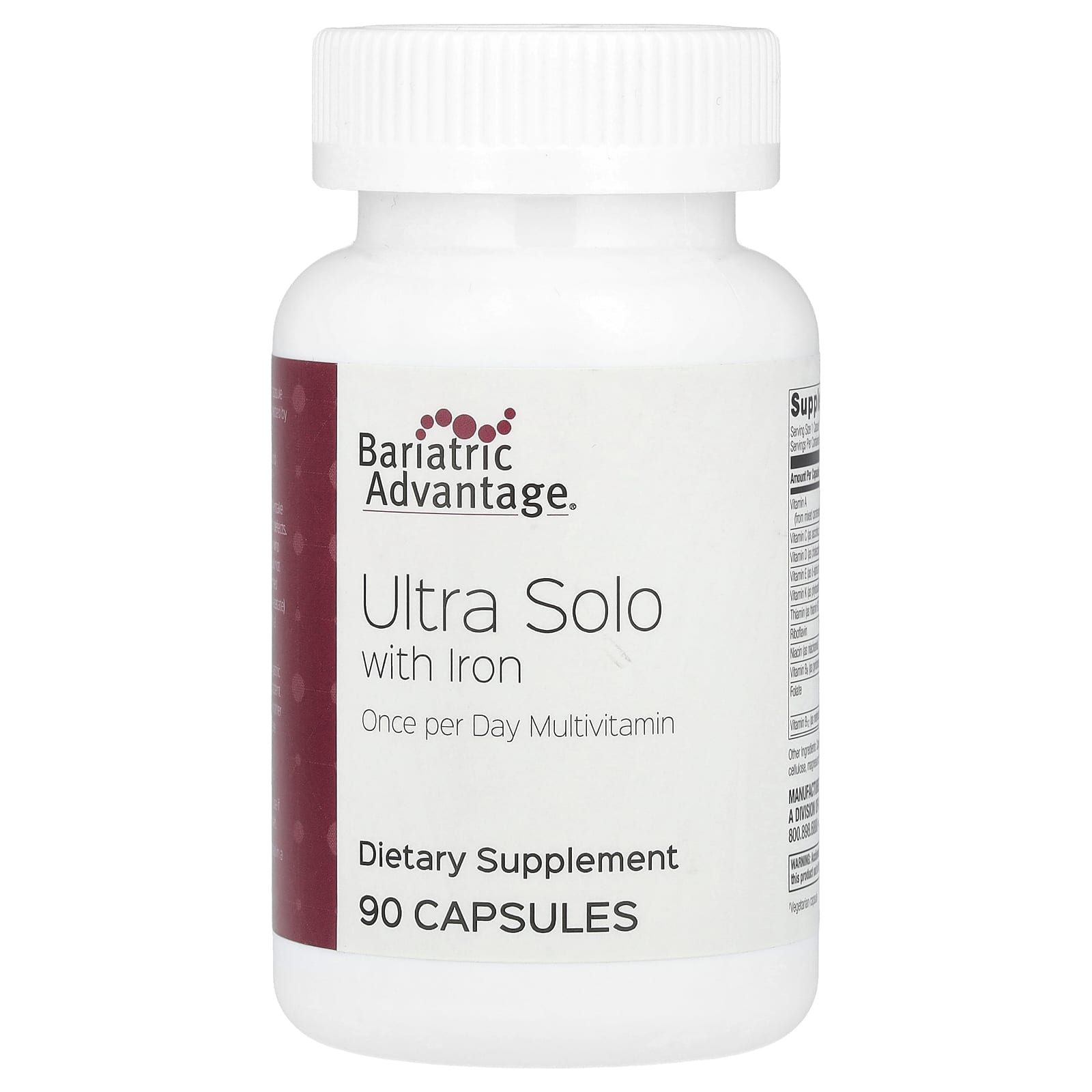 Bariatric Advantage Ultra Solo Multivitamin with Iron - 90 Capsules - Image 1