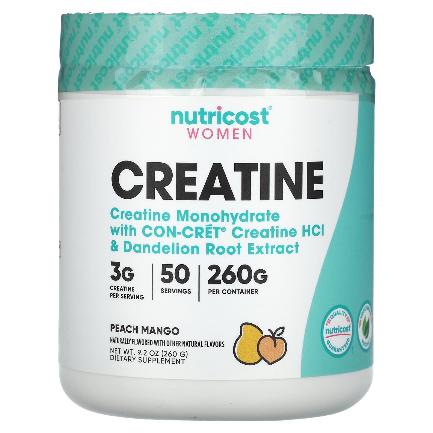 Nutricost, Women, Creatine, Peach Mango, 9.2 oz (260 g) - Image 1