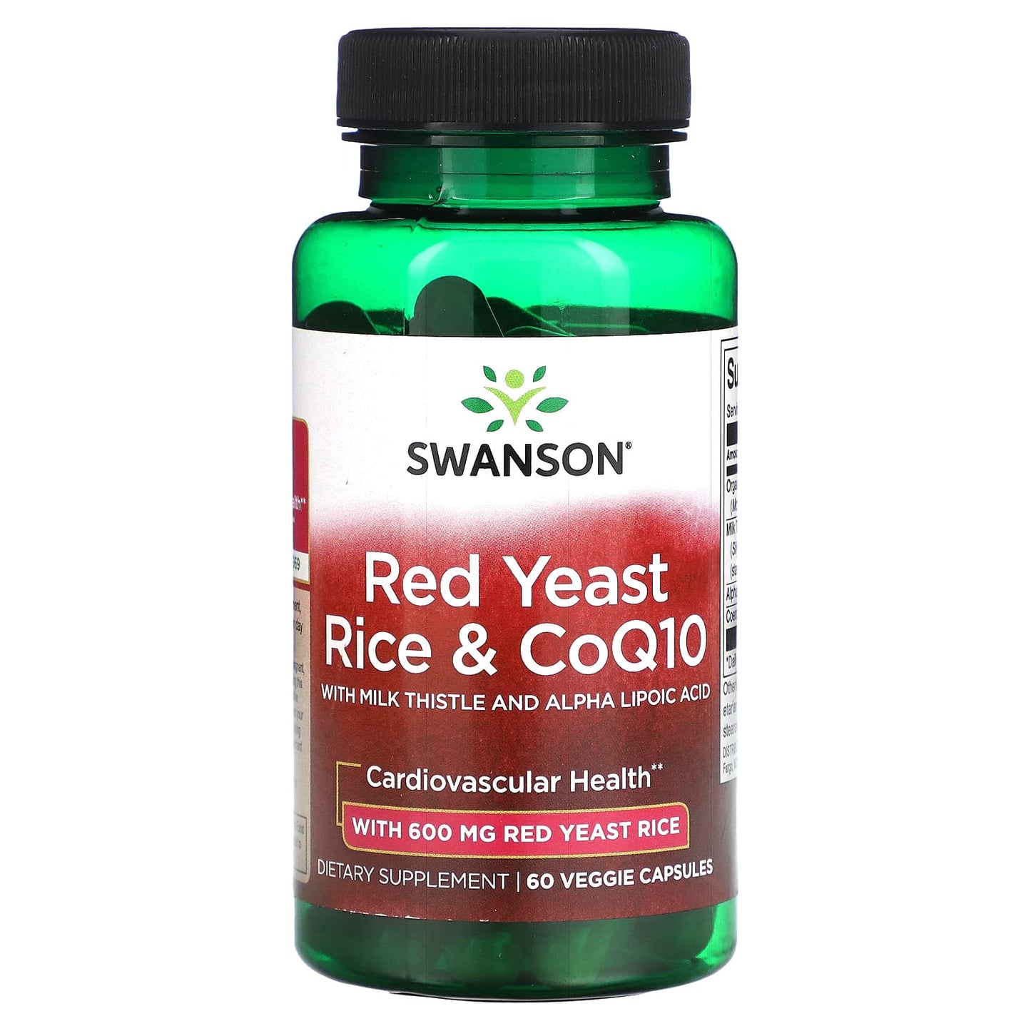 Swanson, Red Yeast Rice & CoQ10 with Milk Thistle and Alpha Lipoic Acid, 60 Veggie Capsules - Image 1