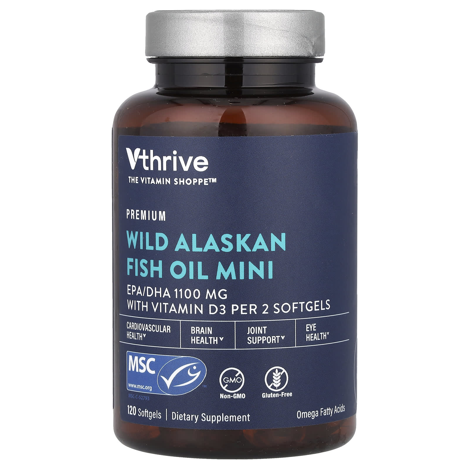 Vthrive, Wild Alaskan Fish Oil Mini , 120 Softgels - Image 1