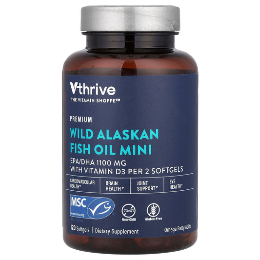 Vthrive, Wild Alaskan Fish Oil Mini , 120 Softgels - Image 1