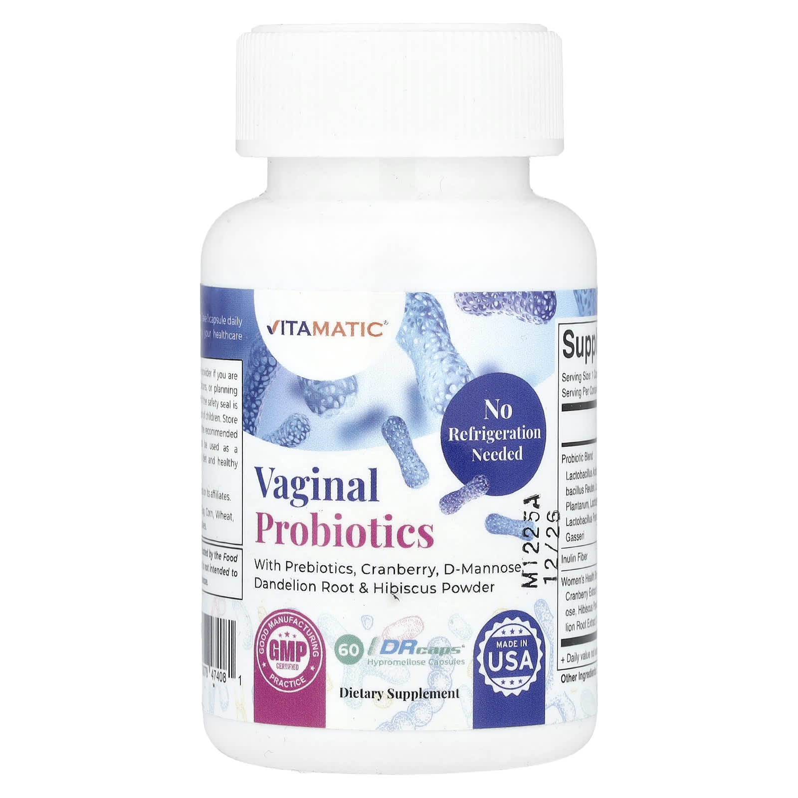 Vitamatic, Vaginal Probiotics, 60 Drcaps® Hypromellose Capsules - Image 1
