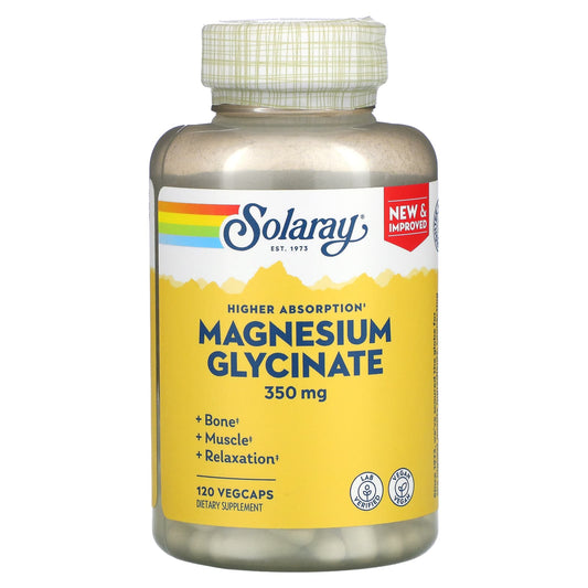 Solaray, High Absorption Magnesium Glycinate, 350 mg, 120 VegCaps - Image 1