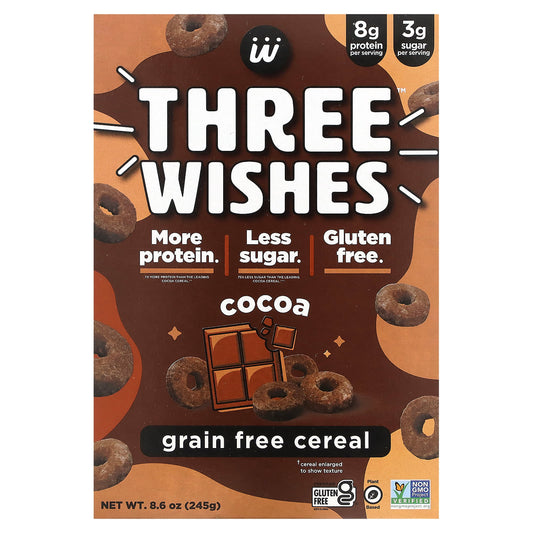 Three Wishes, Grain Free Cereal, Cocoa, 8.6 oz (245 g) - Image 1