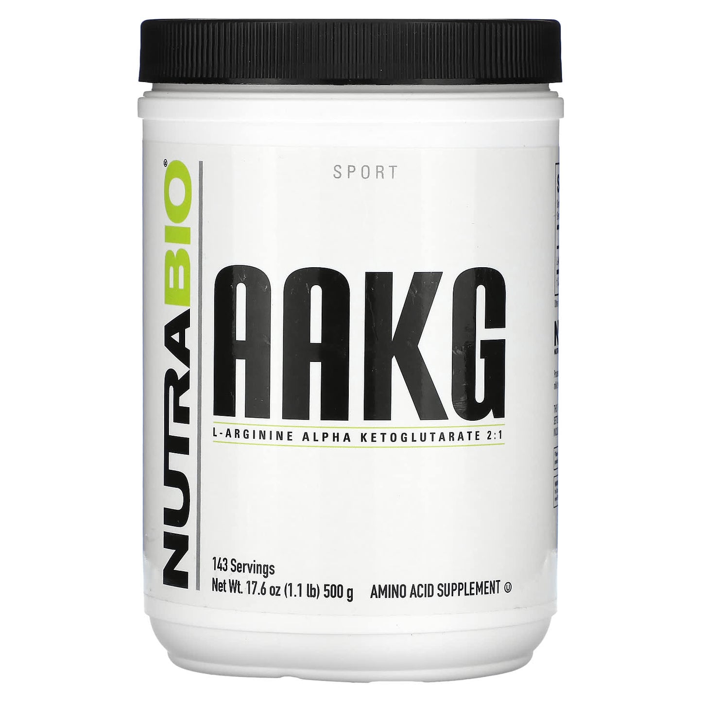 NutraBio, AAKG, 1.1 lb (500 g) - Image 1