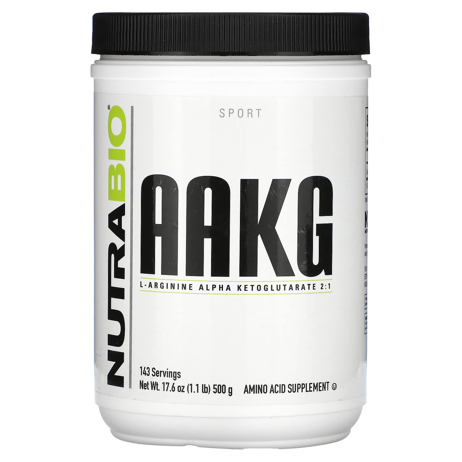 NutraBio, AAKG, 1.1 lb (500 g) - Image 1