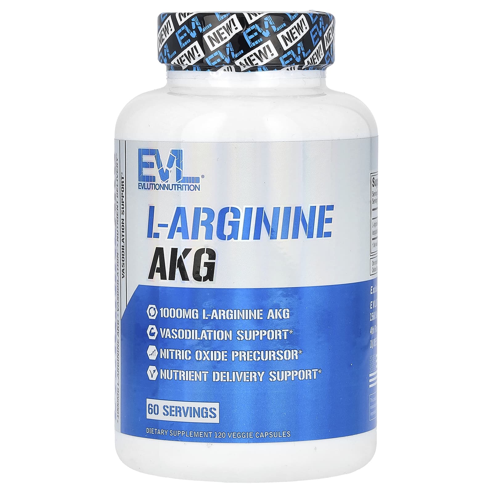 Boost Nitric Oxide Levels with EVLution Nutrition L-Arginine AKG 120 Capsules - Image 1