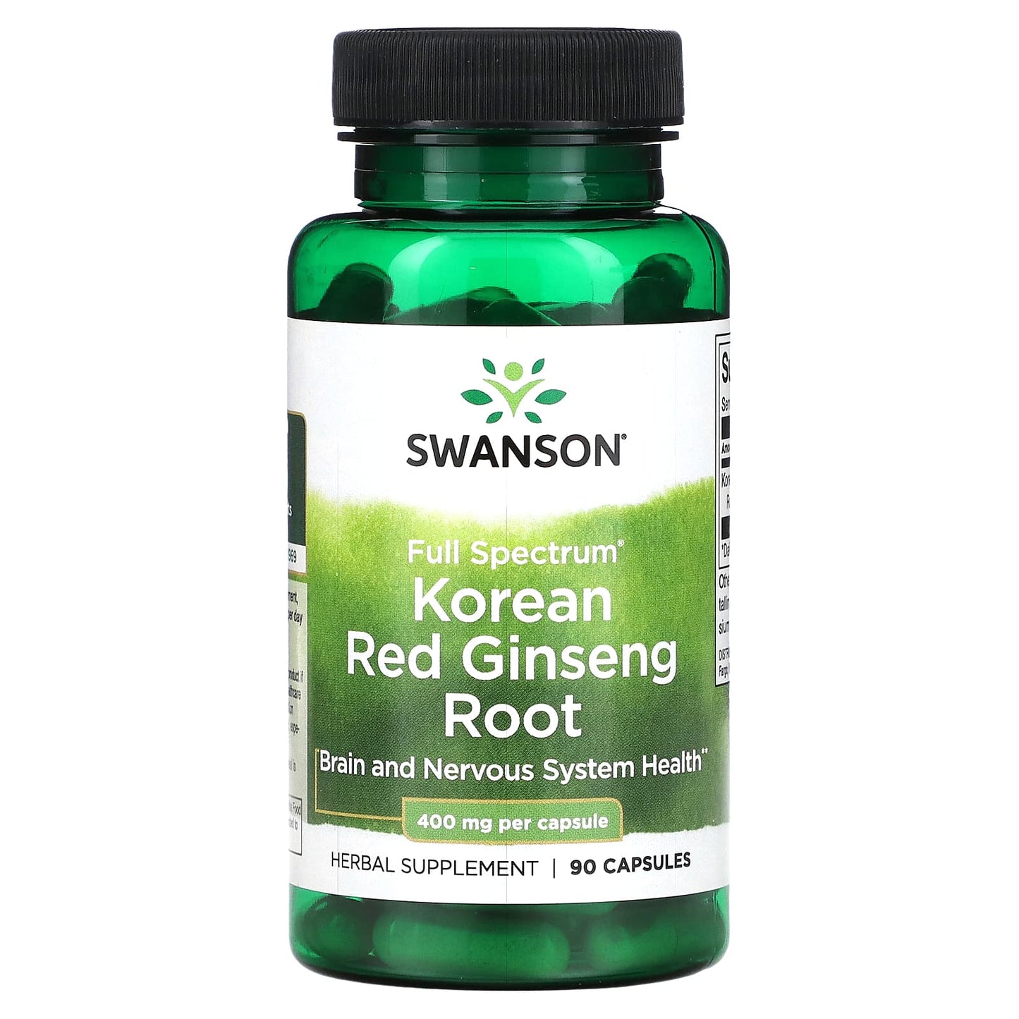 Swanson, Full Spectrum Korean Red Ginseng Root, 400 mg, 90 Capsules - Image 1