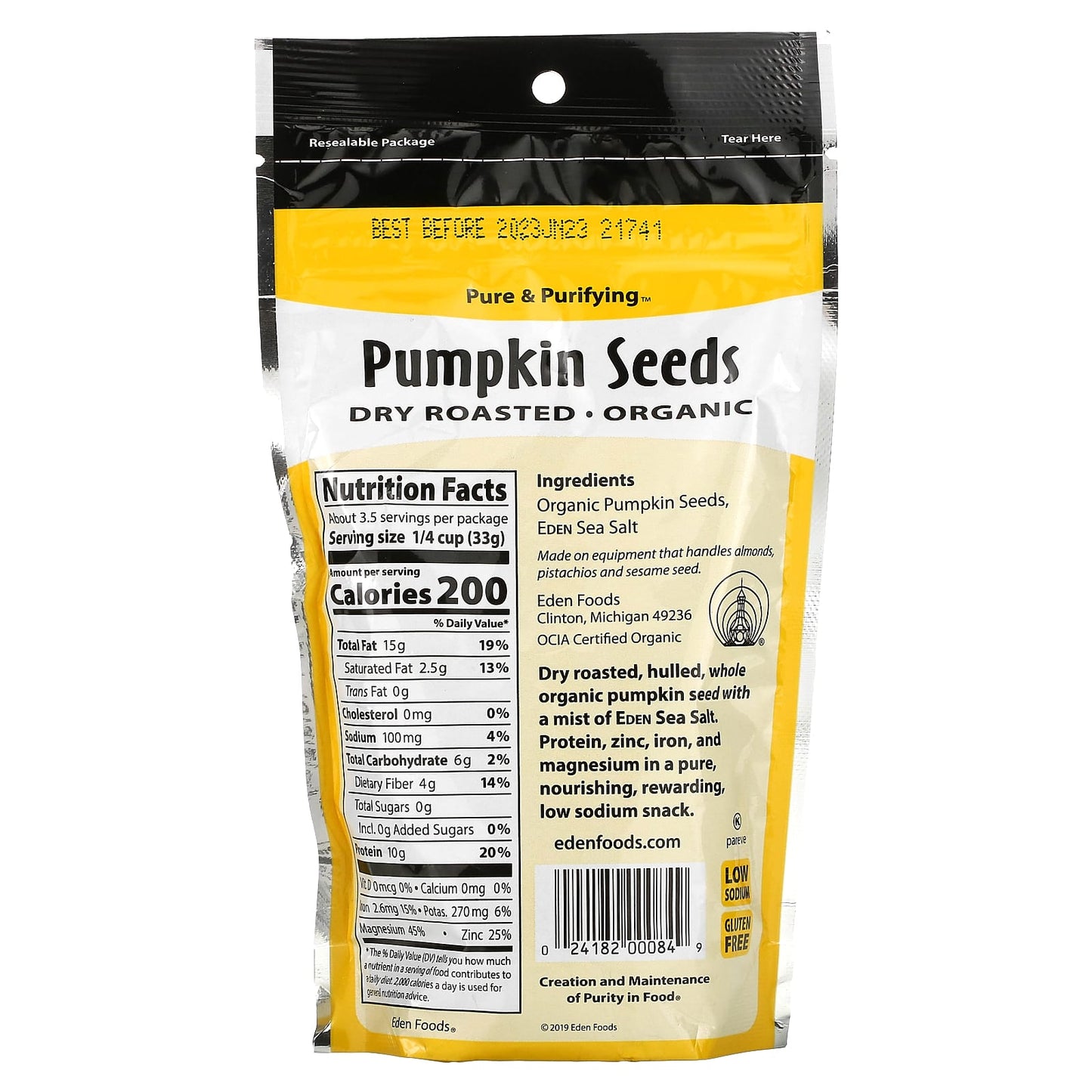 Dry Roasted Organic Pumpkin Seeds | Healthy Snack by Eden Foods - Image 2