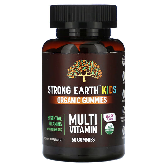 YumVs, Strong Earth Kids Organic Gummies, Multi Vitamin, Berry, 60 Gummies - Image 1