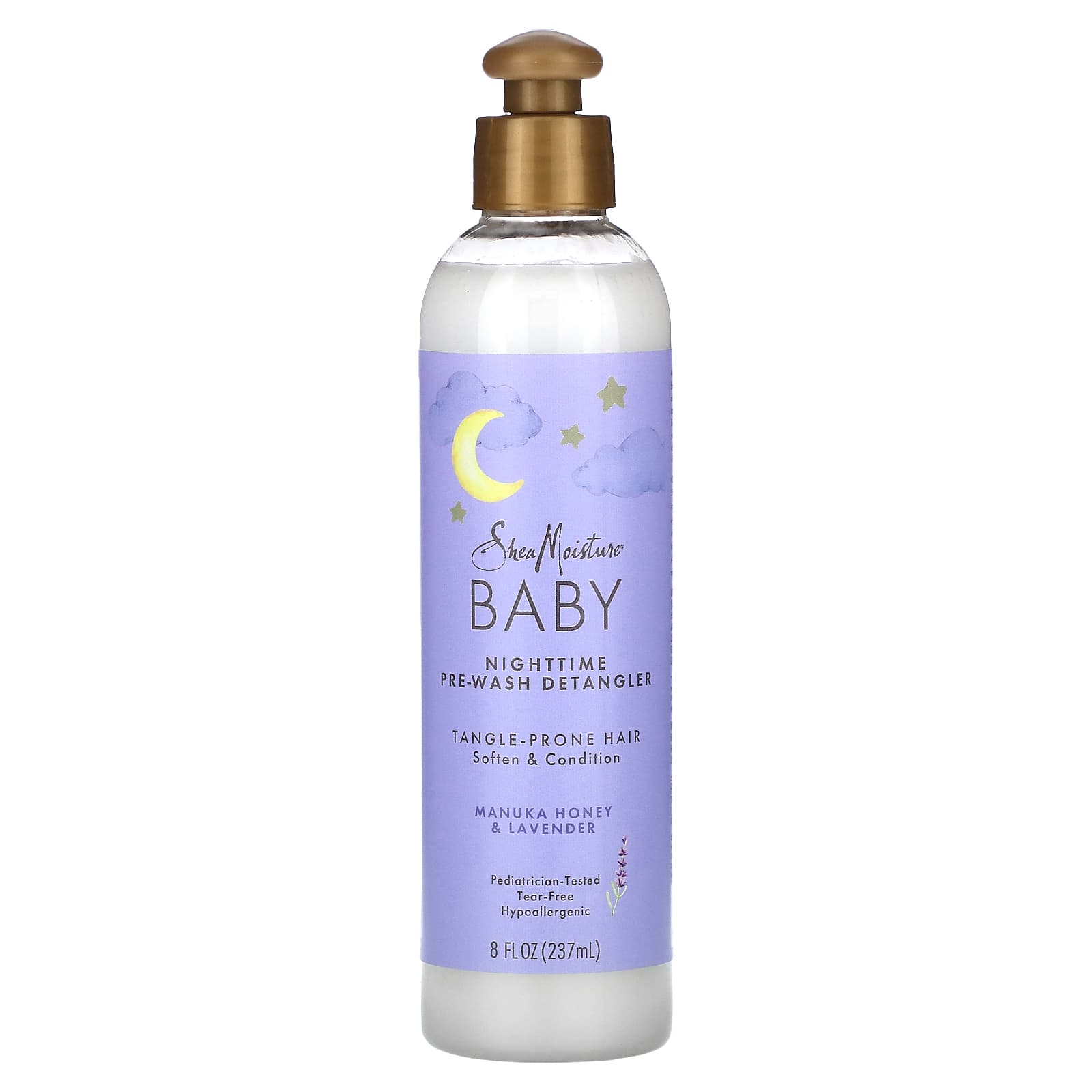 SheaMoisture, Baby, Nighttime Pre-Wash Detangler, Manuka Honey & Lavender, 8 fl oz (237 ml) - Image 1