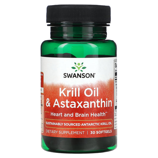 Swanson, Krill Oil & Astaxanthin, 30 Softgels - Image 1