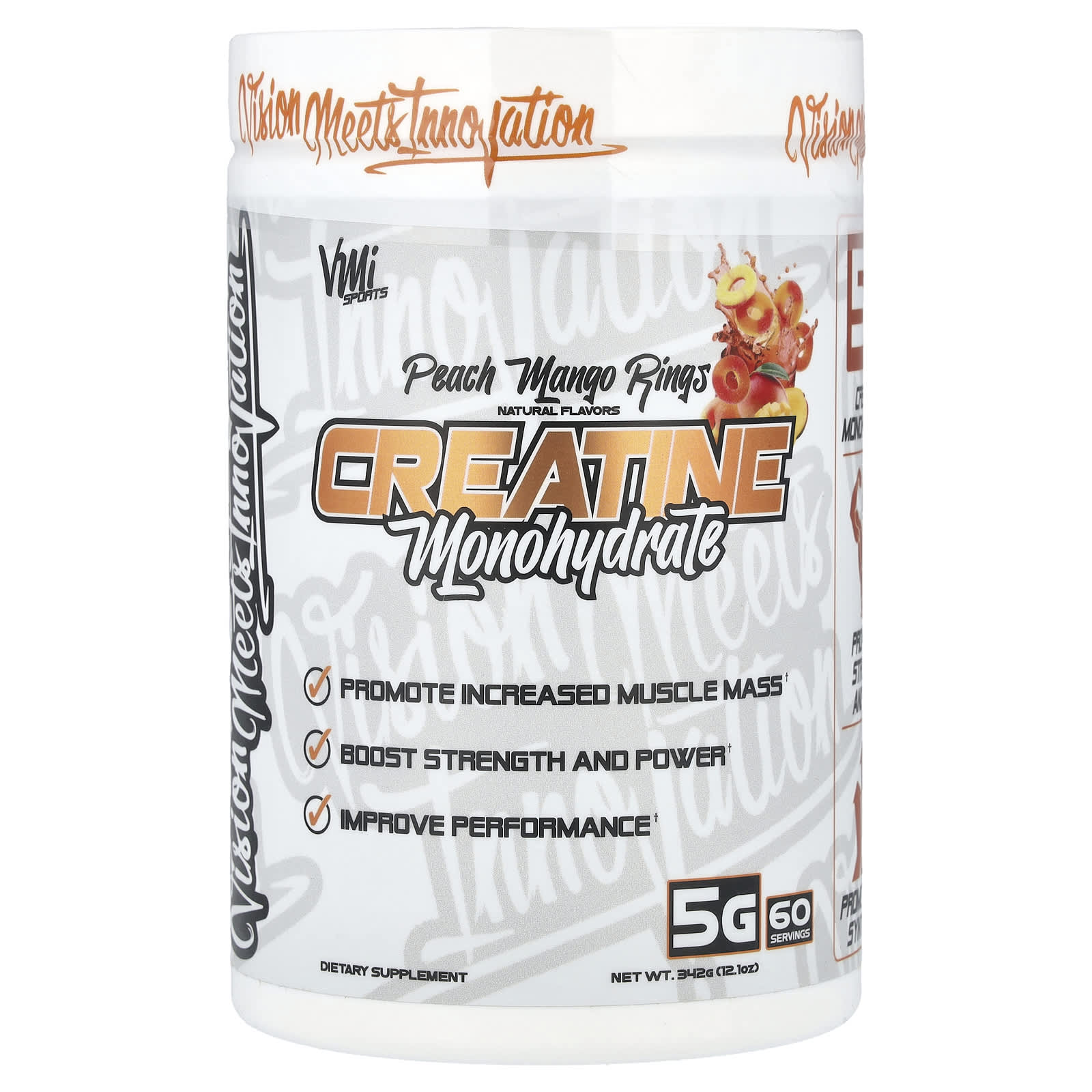 VMI Sports, Creatine Monohydrate, Peach Mango Rings, 12.1 oz (342 g) - Image 1