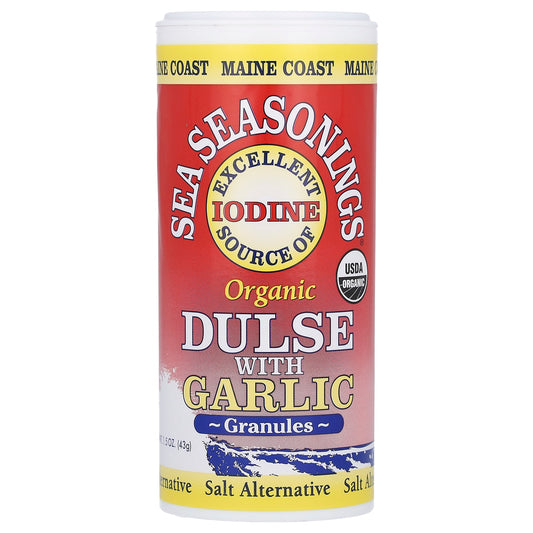 Maine Coast Sea Vegetables, Sea Seasonings, Organic Dulse With Garlic Granules, 1.5 oz (43 g) - Image 1