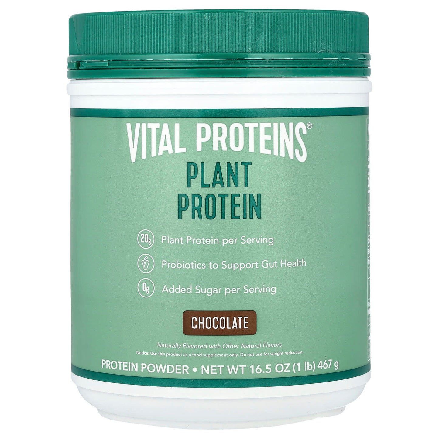 Vital Proteins, Plant Protein, Chocolate, 16.5 oz (467 g) - Image 1