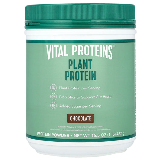 Vital Proteins, Plant Protein, Chocolate, 16.5 oz (467 g) - Image 1