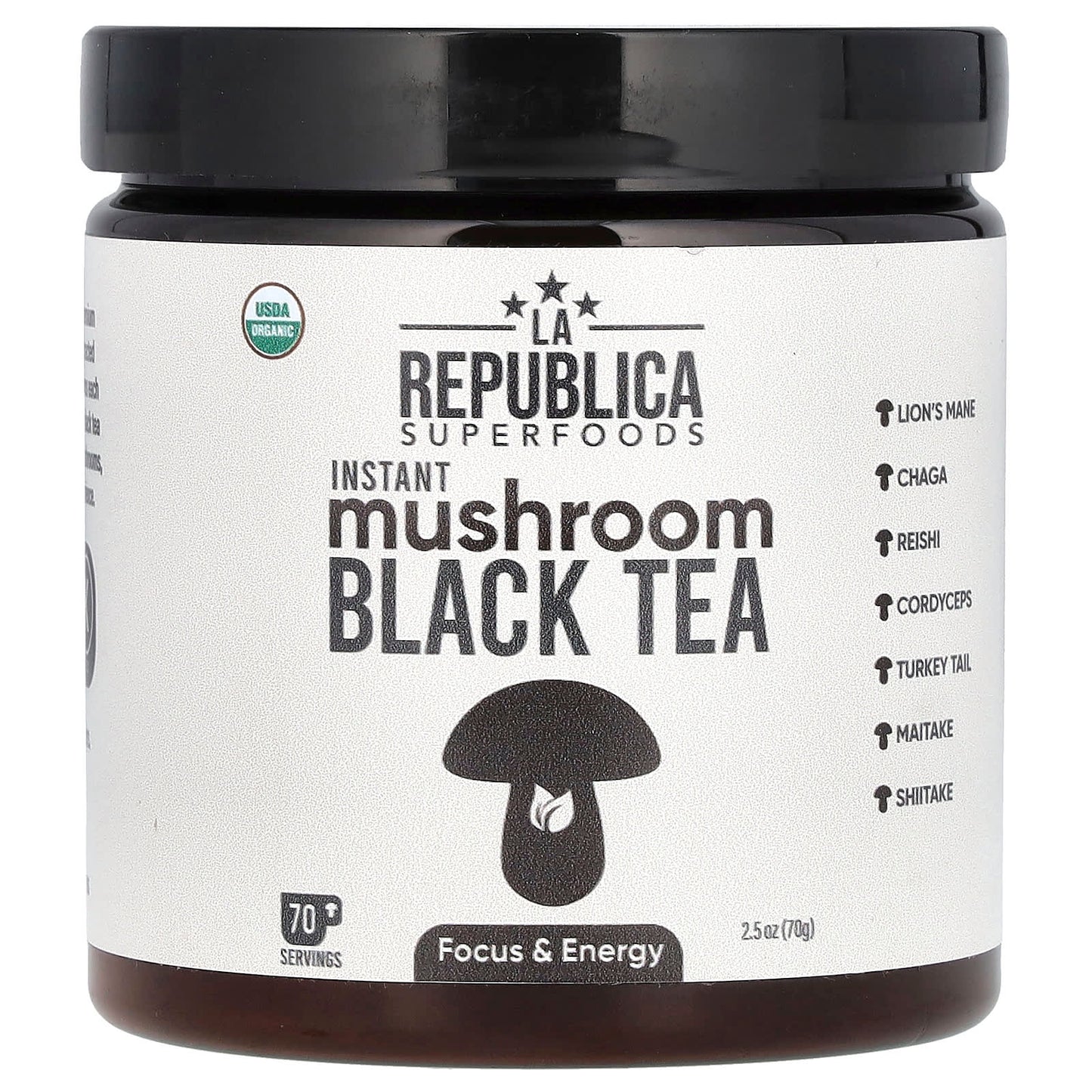 LA Republica, Instant Mushroom Black Tea, 2.5 oz (70 g) - Image 1