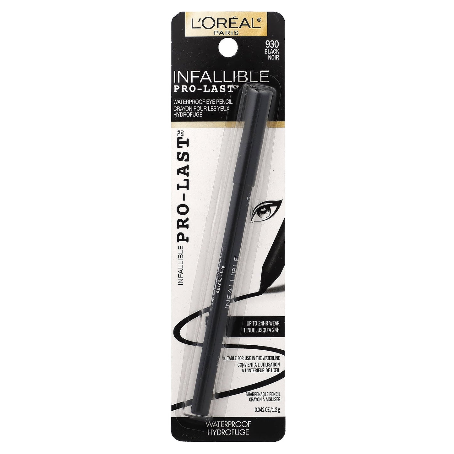 L'Oréal, Infallible Pro-Last™, Waterproof  Eye Pencil, 930 Black, 0.042 fl oz (1.2 g) - Image 2