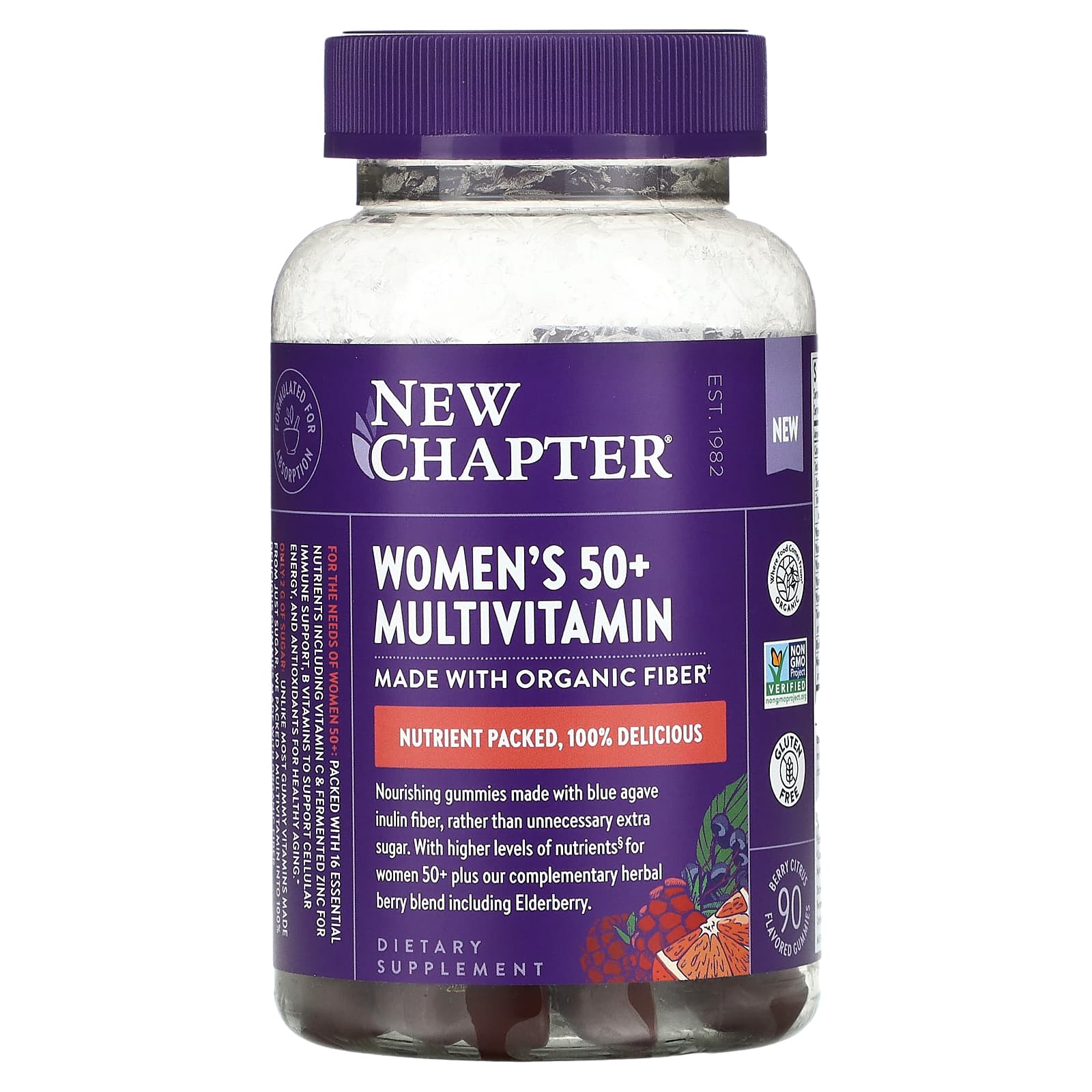 New Chapter, Women's 50+ Multivitamin, Berry Citrus, 90 Gummies - Image 1