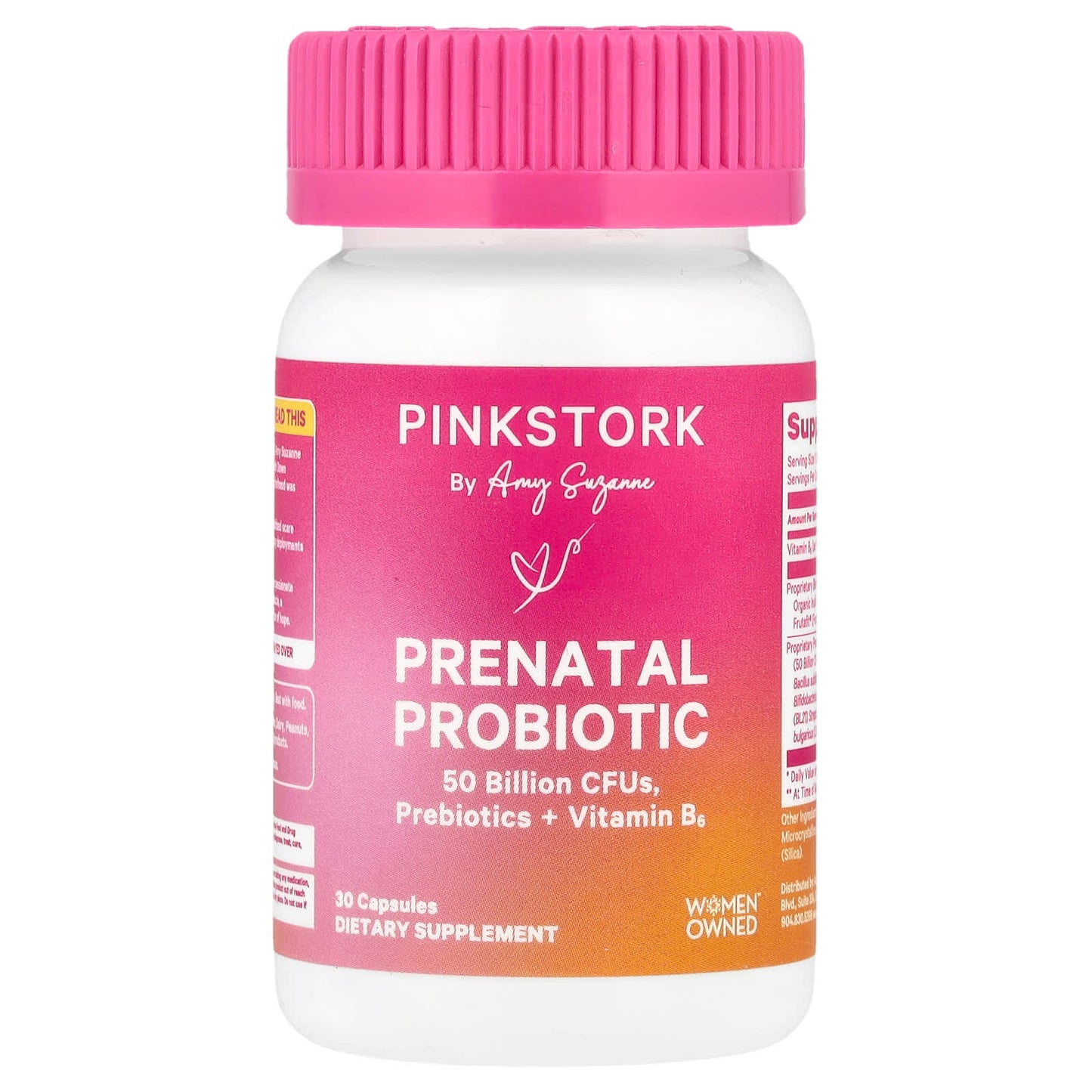 Pink Stork, Prenatal Probiotic + Vitamin B6, 30 Capsules - Image 1
