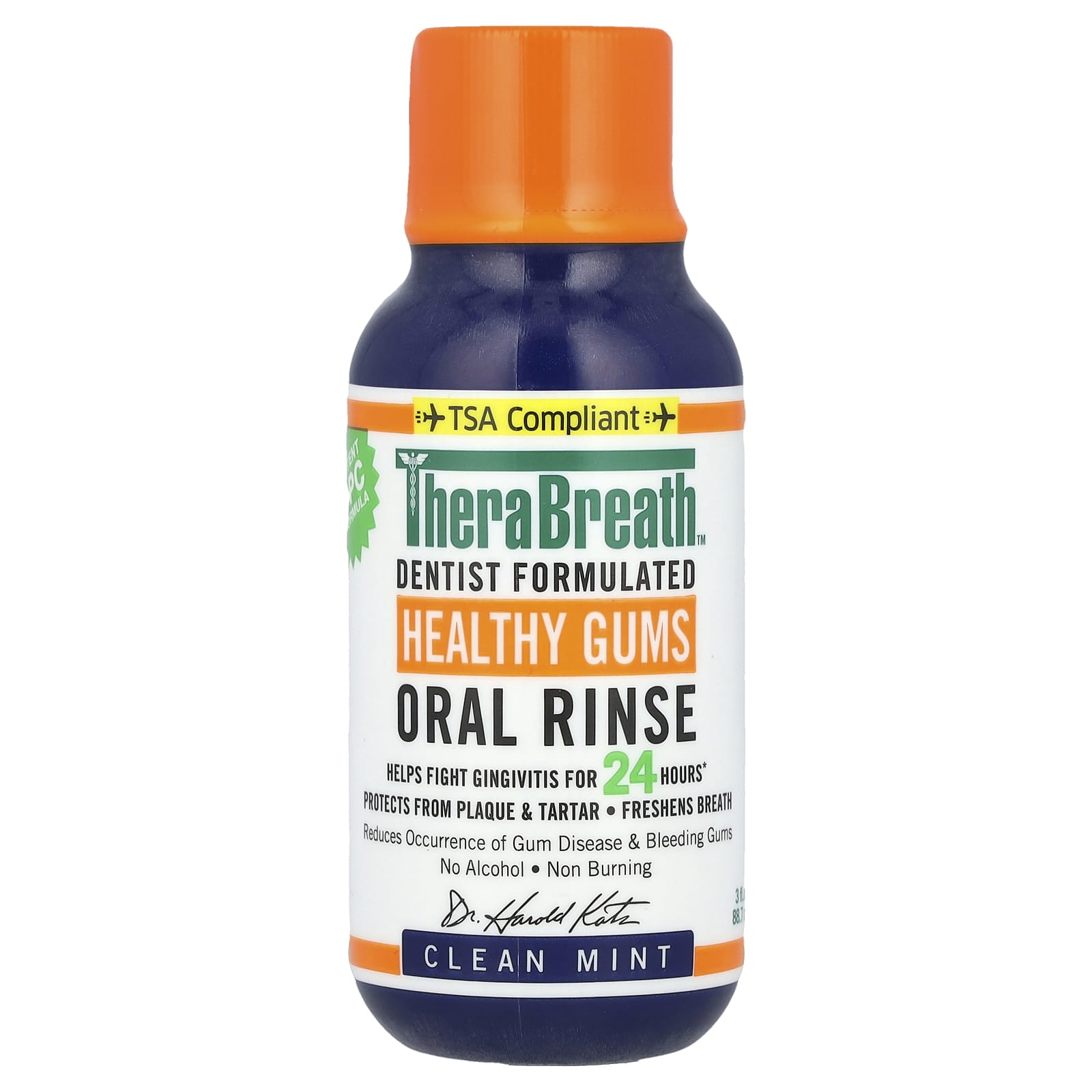 TheraBreath, Healthy Gums Oral Rinse, Clean Mint, 3 fl oz (88.7 ml) - Image 1