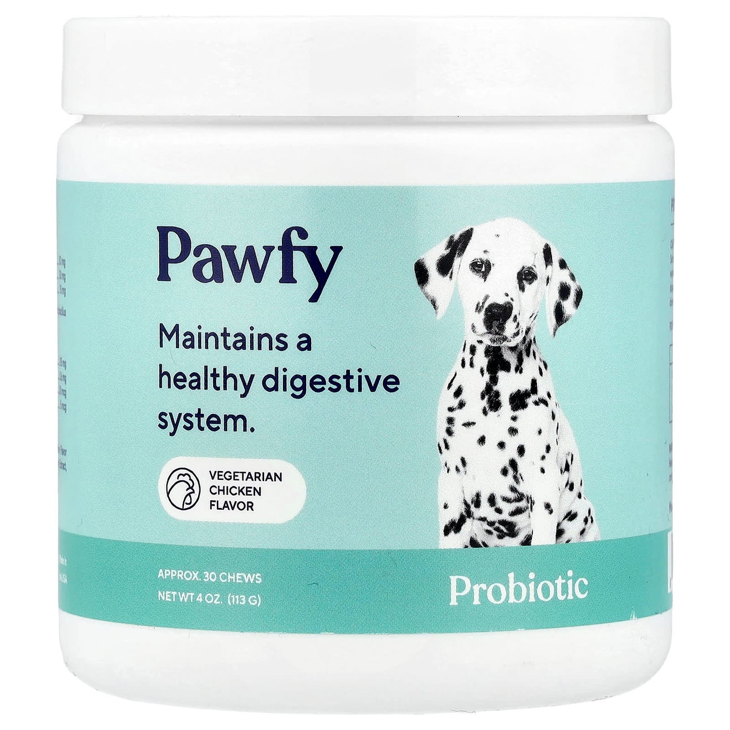 Pawfy, Probiotic, For Dogs, 6 Months+, Vegetarian Chicken, 30 Chews, 4 oz (113 g) - Image 1