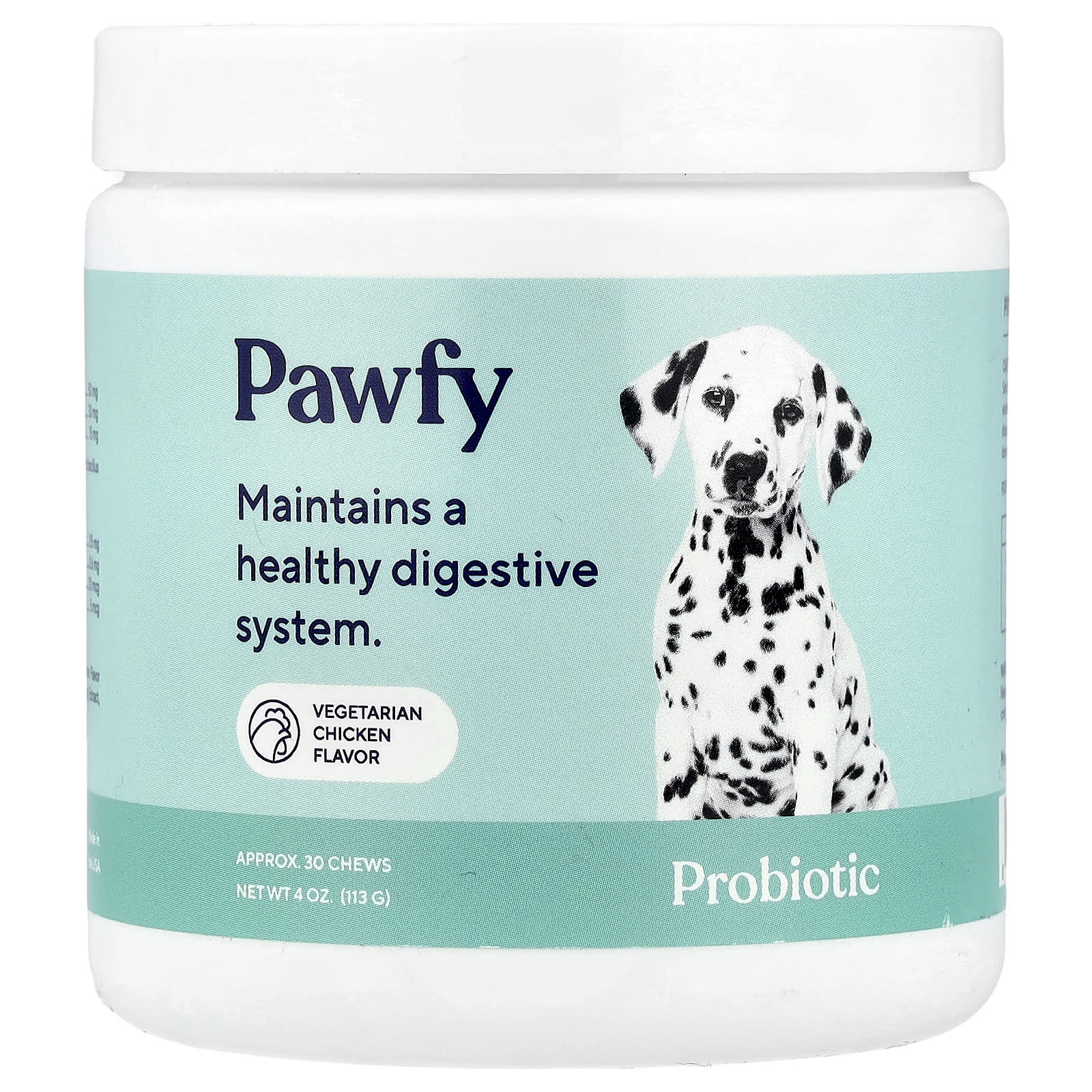 Pawfy, Probiotic, For Dogs, 6 Months+, Vegetarian Chicken, 30 Chews, 4 oz (113 g) - Image 1