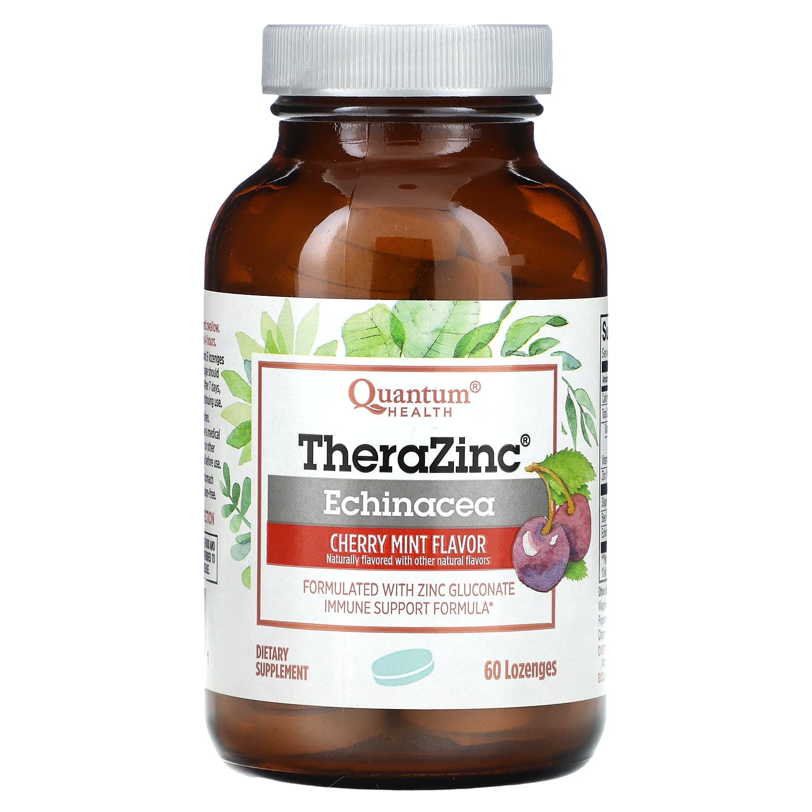 Quantum Health, TheraZinc, Echinacea, Cherry Mint , 60 Lozenges - Image 1