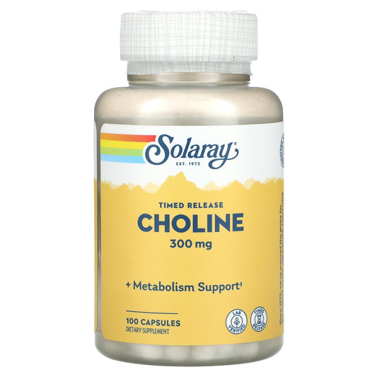 Solaray, Timed Release, Choline, 300 mg , 100 Capsules - Image 1