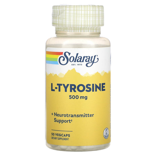 Solaray, L-Tyrosine, 500 mg, 50 VegCaps - Image 1