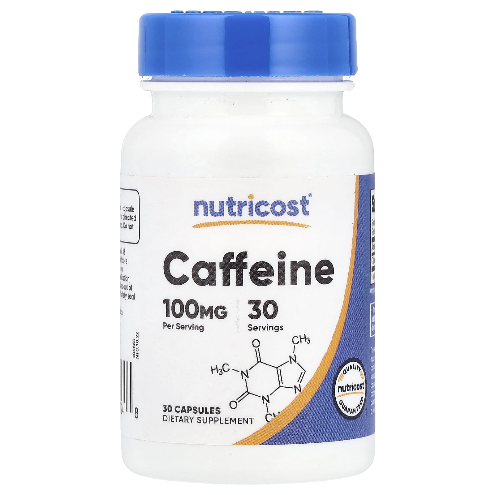Nutricost, Caffeine, 100 mg, 30 Capsules - Image 1