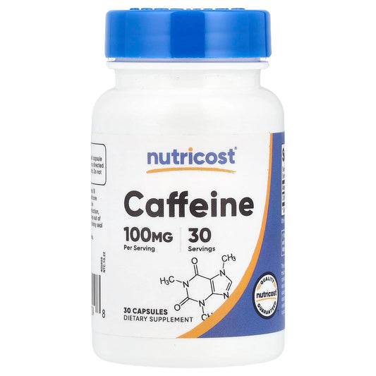 Nutricost, Caffeine, 100 mg, 30 Capsules - Image 1