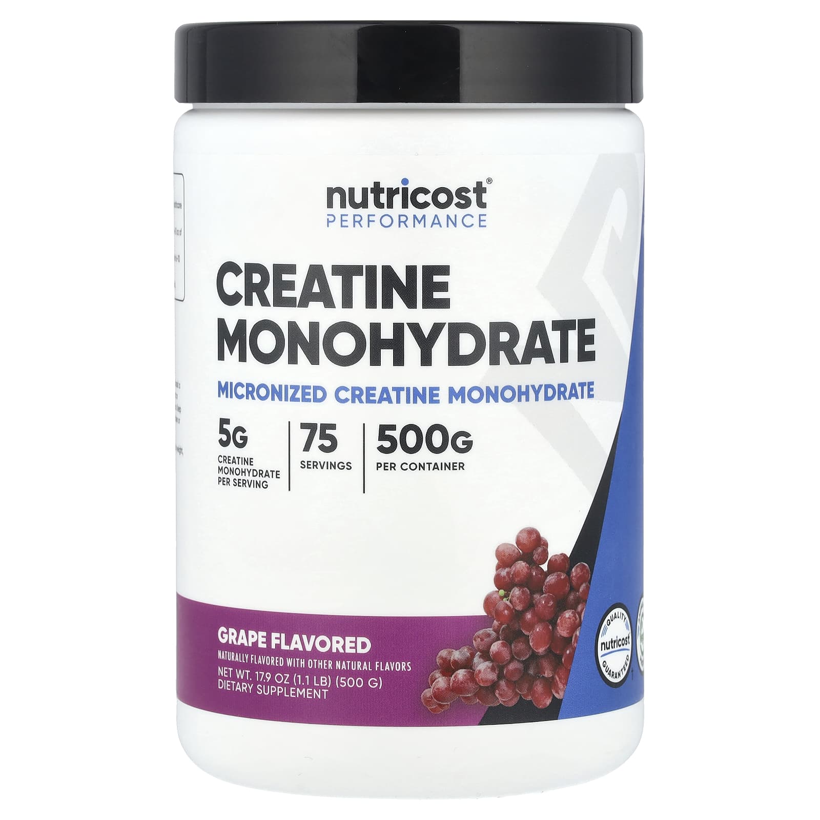 Nutricost, Performance, Creatine Monohydrate, Grape, 1.1 lb (500 g) - Image 1