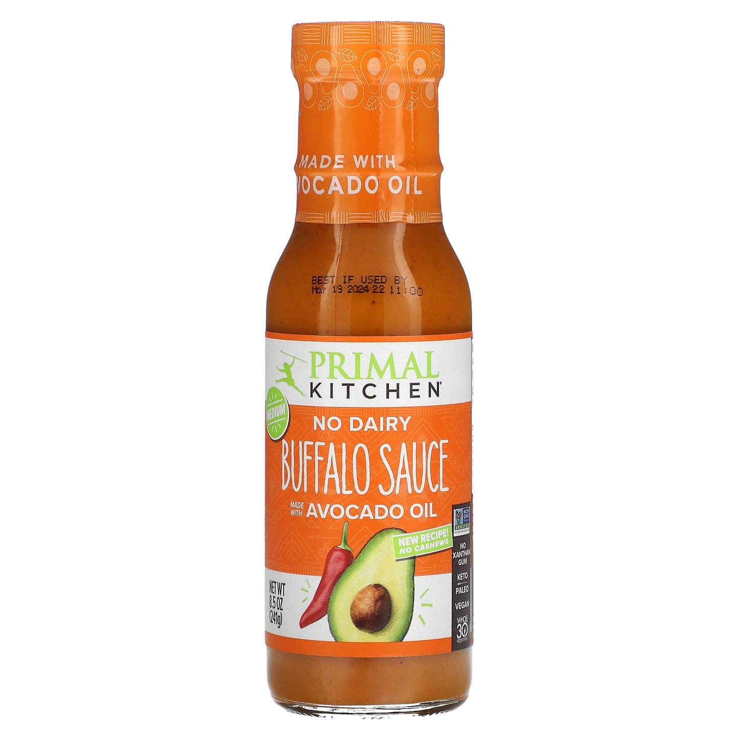 Primal Kitchen, Buffalo Sauce, Medium, 8.5 oz (241 g) - Image 1