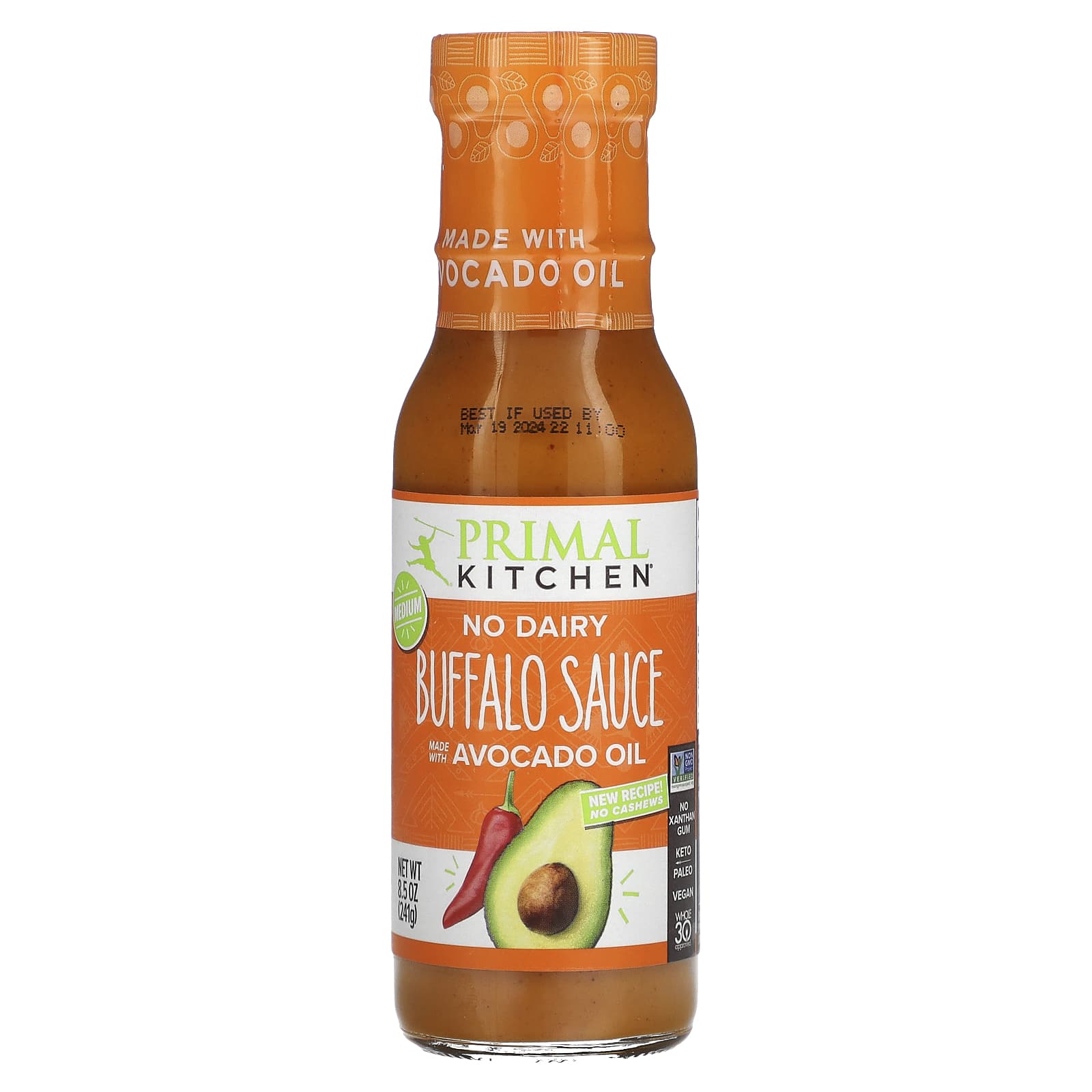Primal Kitchen, Buffalo Sauce, Medium, 8.5 oz (241 g) - Image 1