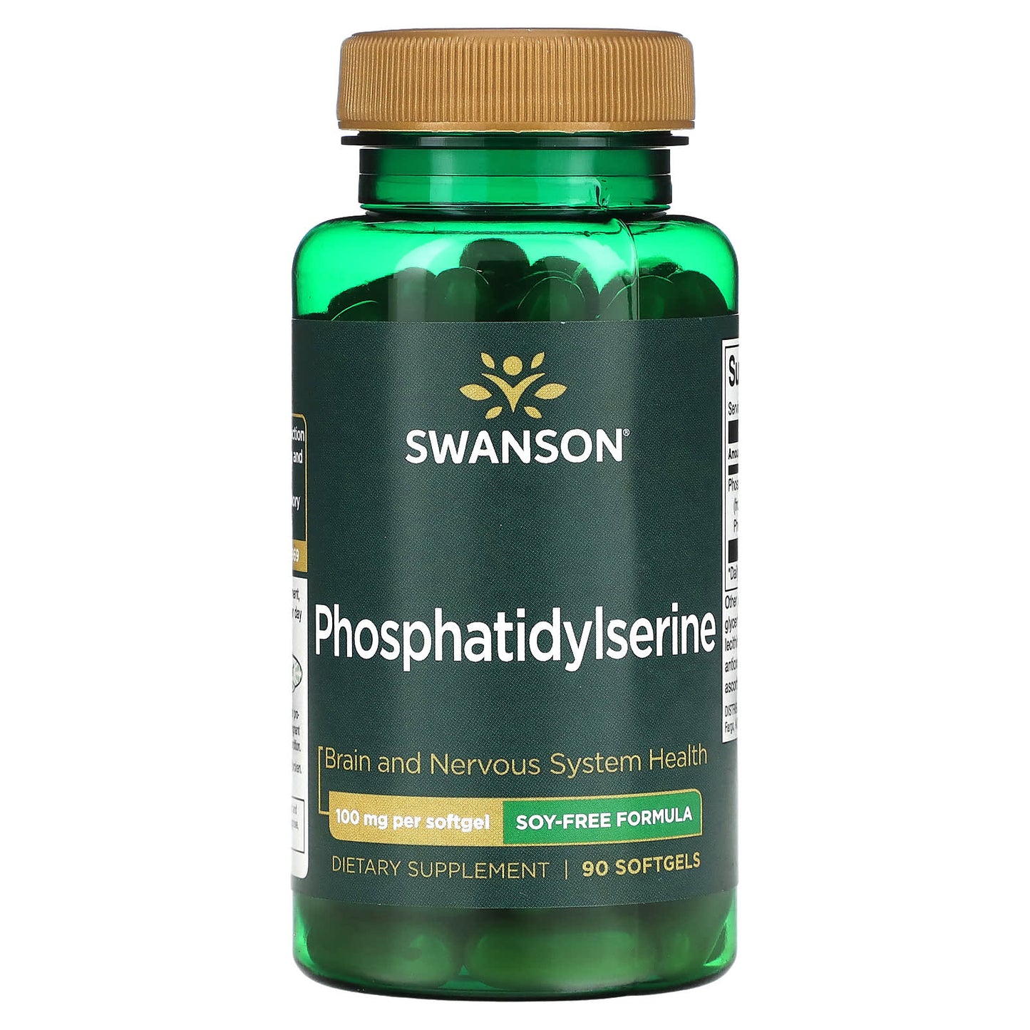 Swanson, Phosphatidylserine, Soy-Free Formula, 100 mg, 90 Softgels - Image 1