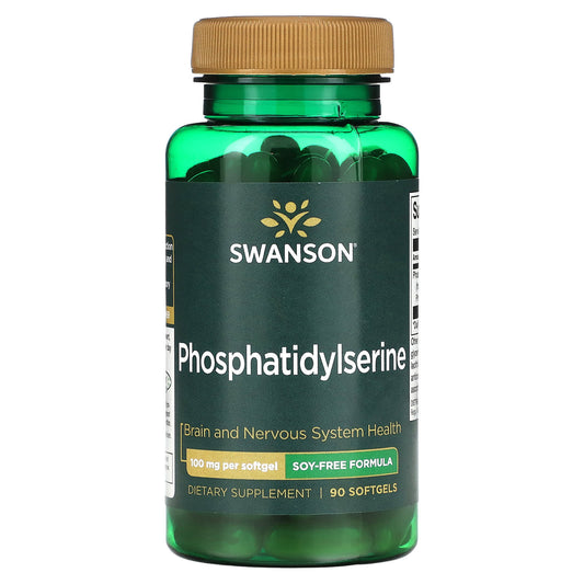 Swanson, Phosphatidylserine, Soy-Free Formula, 100 mg, 90 Softgels - Image 1