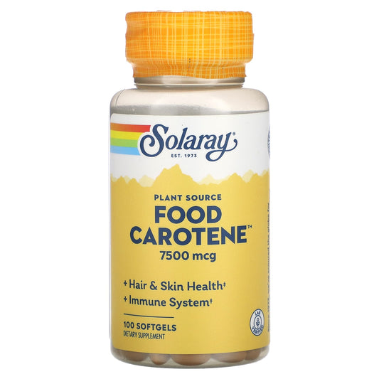 Solaray, Food Carotene, 7,500 mcg, 100 Softgels - Image 1