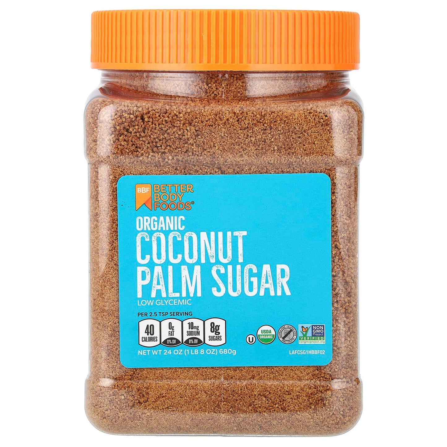 Low Glycemic Organic Coconut Palm Sugar by BetterBody Foods (24 oz) - Image 1
