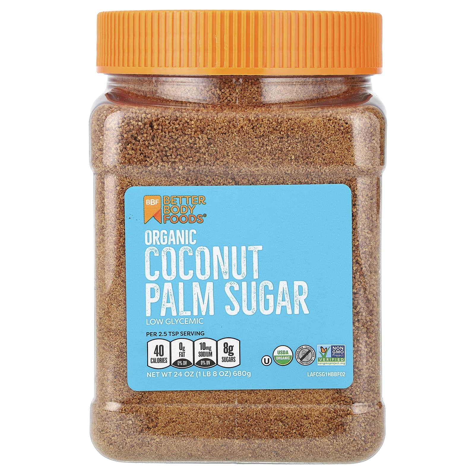 Low Glycemic Organic Coconut Palm Sugar by BetterBody Foods (24 oz) - Image 1