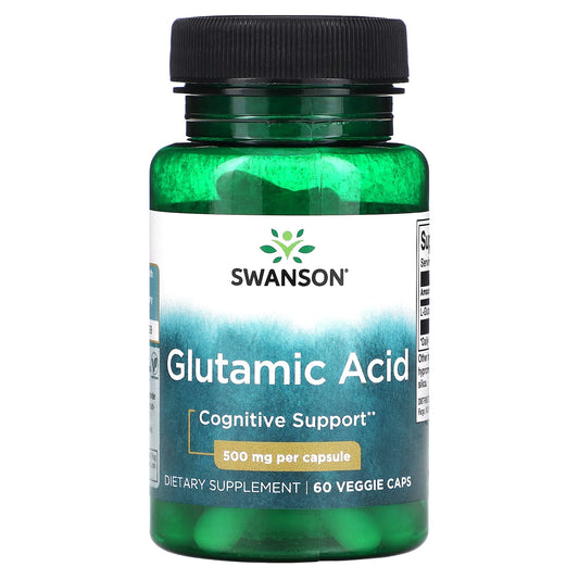 Swanson, Glutamic Acid, 500 mg, 60 Veggie Caps - Image 1