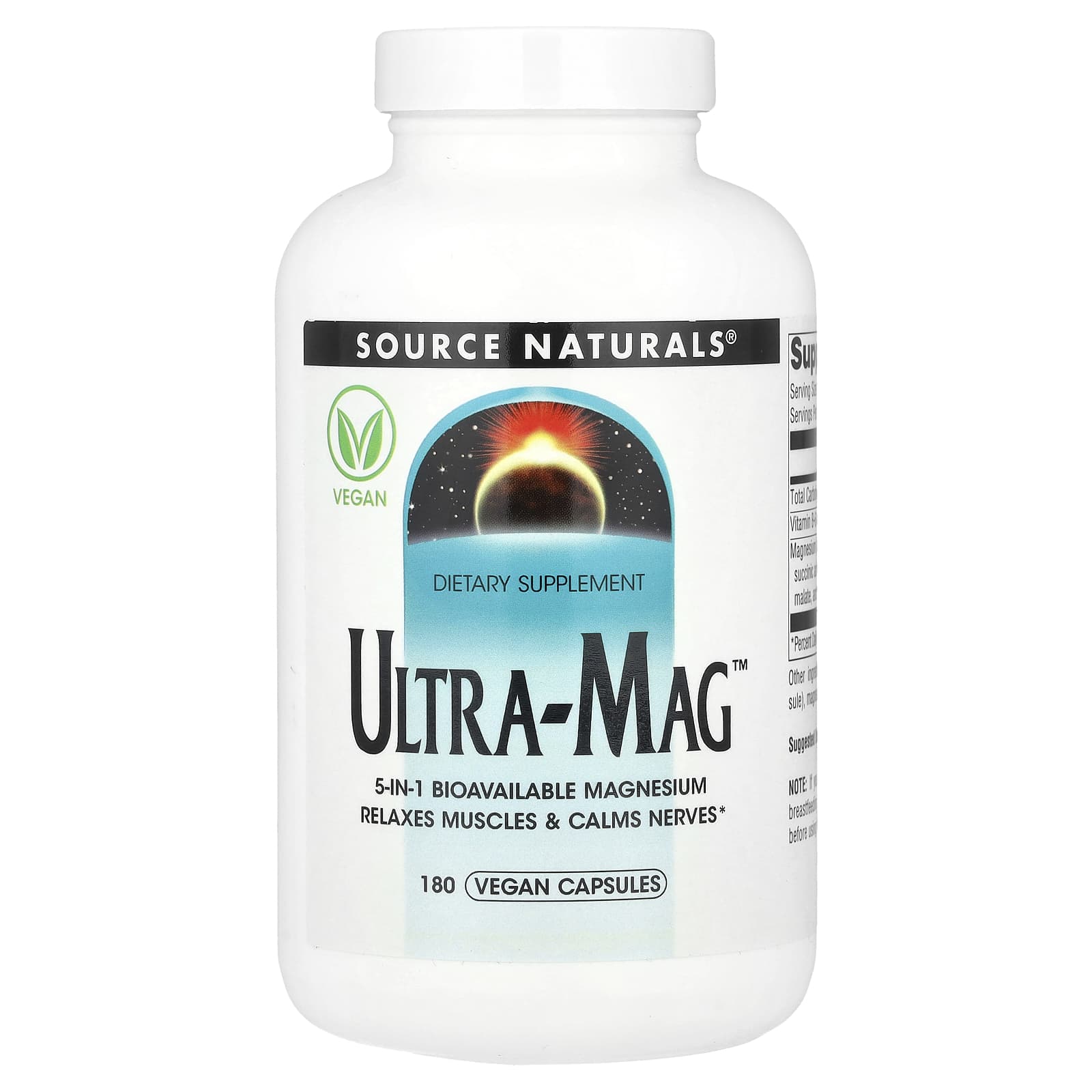 Source Naturals, Ultra-Mag™, 180 Vegan Capsules - Image 1