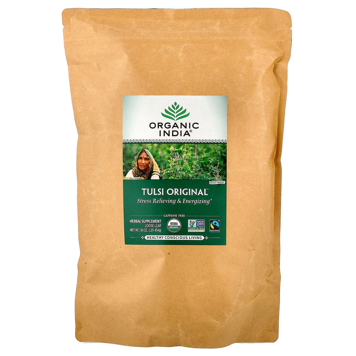 Organic India, Tulsi Loose Leaf Tea, Original, Caffeine-Free, 16 oz (454 g) - Image 1