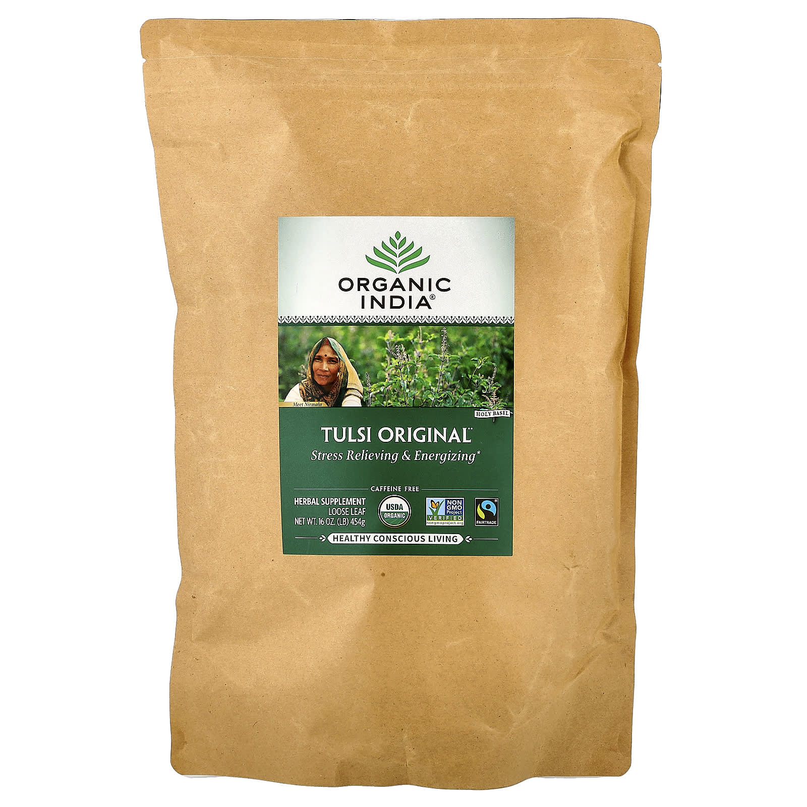 Organic India, Tulsi Loose Leaf Tea, Original, Caffeine-Free, 16 oz (454 g) - Image 1