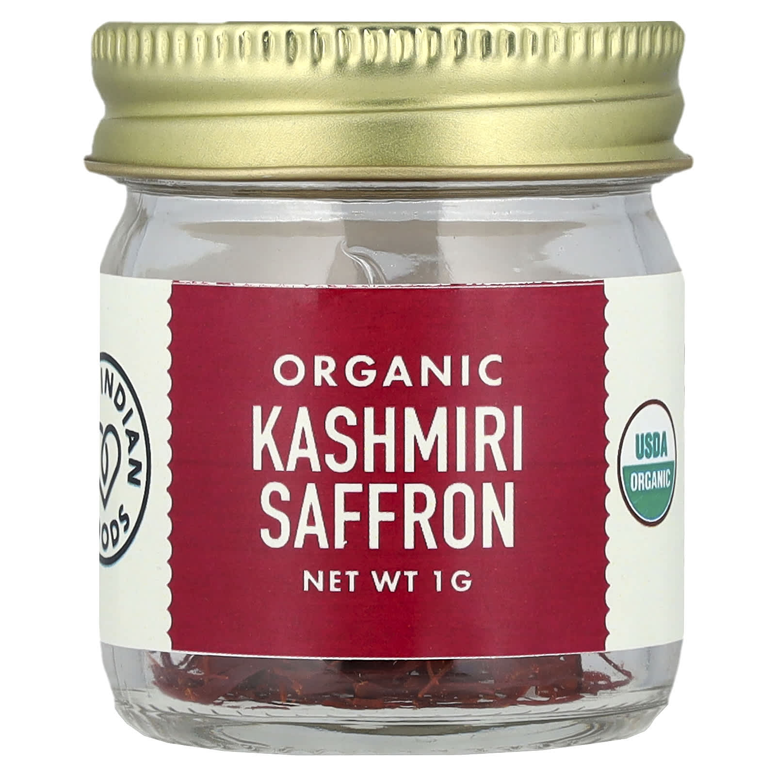 Pure Indian Foods, Organic Kashmiri Saffron , 1 g - Image 1