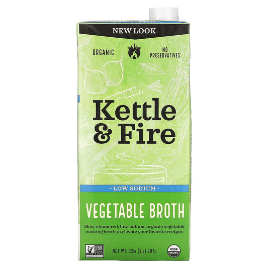 Kettle & Fire, Vegetable Broth, 32 oz (907 g) - Image 1