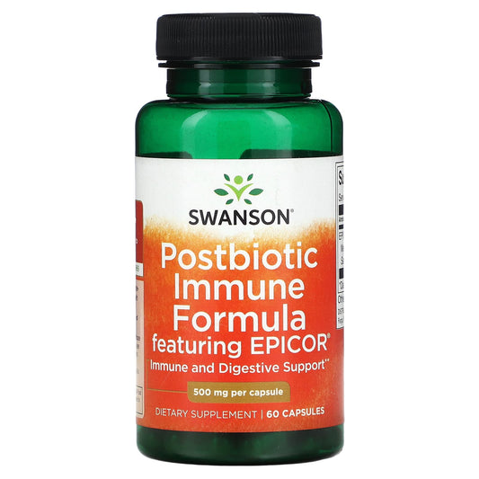 Swanson, Postbiotic Immune Formula Featuring Epicor, 500 mg, 60 Capsules - Image 1