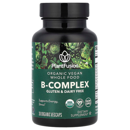 PlantFusion, Organic Vegan B-Complex, 30 Organic VegCaps - Image 1